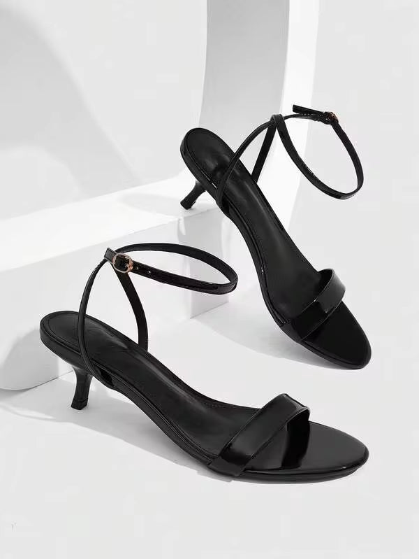 CUCCOO SZL Women's Summer High Heel Sandals 5.5CM Round Toe Open-Toed Kitten Heel Strap Sexy Versatile Elegant Stilettos Suitable For Daily Commuter/Beach/Party Women's Shoes Women's Ankle Strap