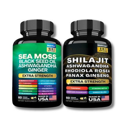 Dynamic Vitality Boost Duo: Sea Moss & Shilajit