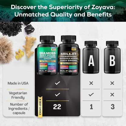 Dynamic Vitality Boost Duo: Sea Moss & Shilajit