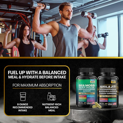 Dynamic Vitality Boost Duo: Sea Moss & Shilajit