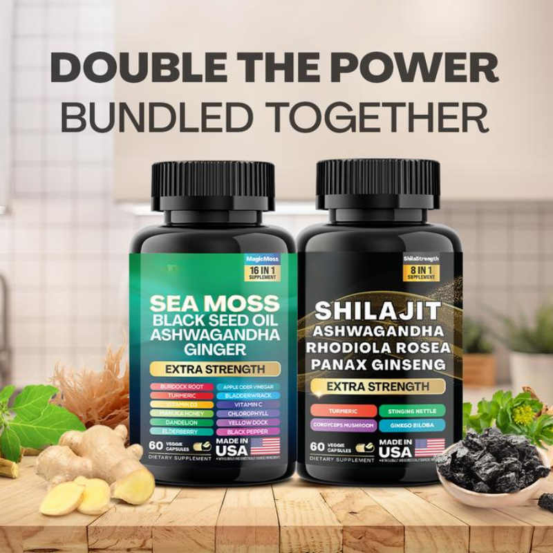 Dynamic Vitality Boost Duo: Sea Moss & Shilajit